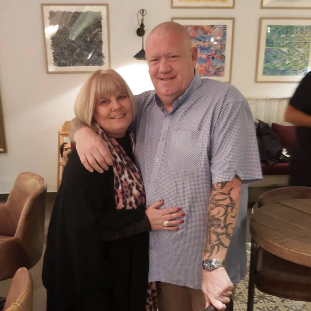 Paul Howard,of the Pride of Essex Lifetime Community Achievement Award 2023, pictured here with his partner.